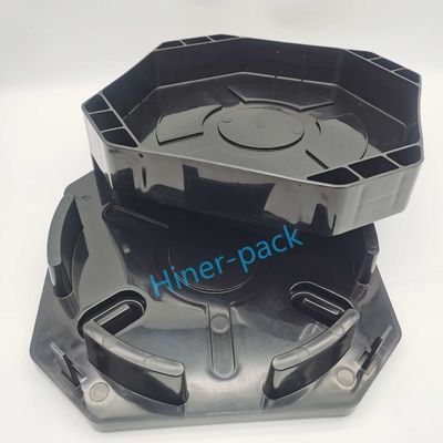 Beli Disesuaikan ODM 12 Inci Hitam ESD Wafer Shipper Horizontal Untuk Transportasi Aman online manufacture