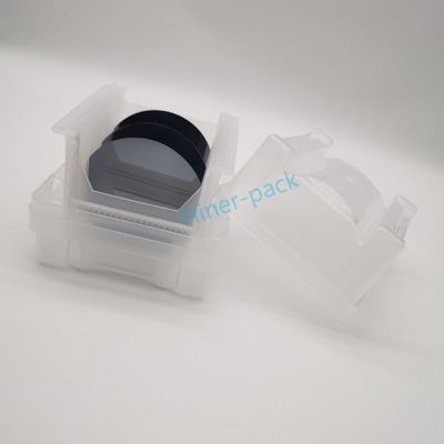 Bersih PP Wafer Shipping Box Carrier Dengan Cassette 4 Inch 100mm Digunakan Dalam Wafer Fab