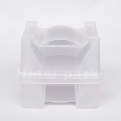 Transparan PP Material Vertikal Gaya Wafer Holder 8 '' Wafer Shipping Box Untuk Silicon Wafer
